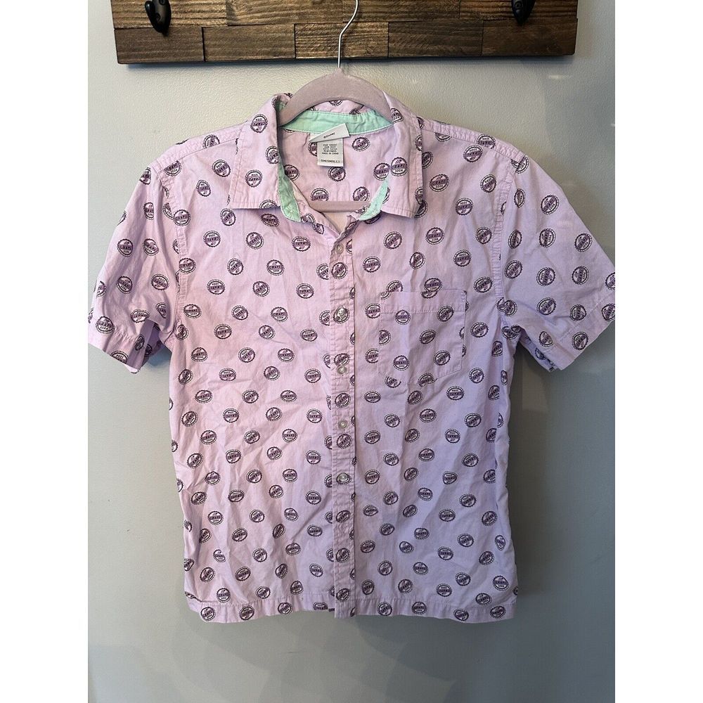 Disney Grape Soda Bottle Cap All Over Patten Shirt for Men – Up Size Small EUC